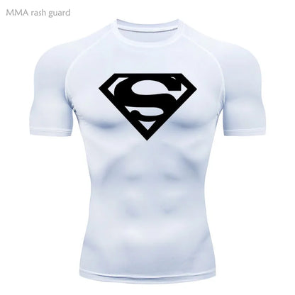 Compression Shirt Running T Shirt Men Summer Sports Top Gym Wear Workout Dry Breathable Activewear Fitness Muscle Shirt 4XL